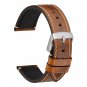 WOCCI Premium Saddle Vintage Leather Watch Bands with Silver Buckle (18mm 20mm 22mm or 24mm)