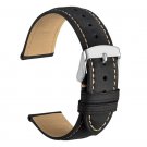 WOCCI Black Vintage Leather Watch Band, Wristwatch Strap Width (18mm,20mm or 22mm), FMY4X6ZK1
