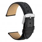 WOCCI Black Vintage Leather Watch Band, Wristwatch Strap Width (18mm,20mm or 22mm), FMY4X4ZK1