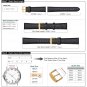 WOCCI Leather Watch Band with Gold Buckle, Strap Width (18mm,20mm or 22mm) FMY4X4ZK2