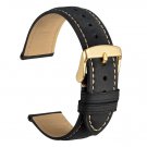 WOCCI Leather Watch Band with Gold Buckle, Strap Width (18mm,20mm or 22mm) FMY4X6ZK2