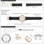 18mm,20mm,22mm Leather Watch Band - WOCCI Quick Release Strap - Rose Gold Buckle