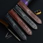WOCCI 18mm 19mm 20mm 21mm 22mm Embossed Leather Watch Band with Gold Buckle