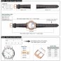 WOCCI 18mm 19mm 20mm 21mm 22mm Embossed Leather Watch Band / Rose Gold Buckle
