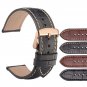 WOCCI 18mm 19mm 20mm 21mm 22mm Embossed Leather Watch Band / Rose Gold Buckle