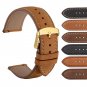WOCCI Quick Release 18mm 20mm 22mm Suede Vintage Leather Watch Band Gold Buckle