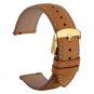 WOCCI Quick Release 18mm 20mm 22mm Suede Vintage Leather Watch Band Gold Buckle