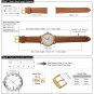 WOCCI Quick Release 18mm 20mm 22mm Suede Vintage Leather Watch Band Gold Buckle