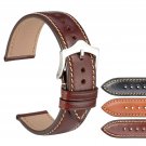 WOCCI 18mm 20mm 22mm Sport Watch Band,Italy Full Grain Leather with Taper Buckle