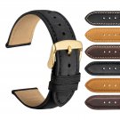 WOCCI 18mm 19mm 20mm 21m or 22mm Vintage Leather Watch Band with Gold Buckle