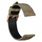 WOCCI 18mm 20mm 22mm Nubuck Leather Unisex Casual Watch Band Rose Gold Buckle