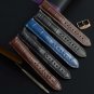 WOCCI 18mm 20mm 22mm Alligator Embossed Leather Watch Strap with Rose Gold Clasp