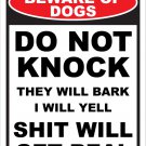 BEWARE OF DOGS - 12"X18" ALUM SIGN - MAN CAVE, FUNNY, WARNING, SECURITY, PETS
