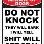 BEWARE OF DOGS - 12"X18" ALUM SIGN - MAN CAVE, FUNNY, WARNING, SECURITY, PETS