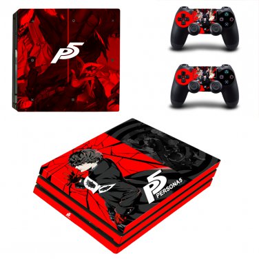 Persona 5 Vinyl Decal Skin Sticker for Sony PS4 Pro Console & 2 Controllers