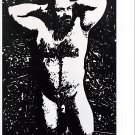 Bear #3 Beefy Male Nude Acrylic Painting 14x11"