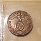 Rare Germany Third Reich - 2 Reichspfennig 1937 E with swastika (2/2)