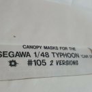 E-Z Masks self adhesive pre-cut canopy 1/48 #105 HASEGAWA Typhoon  2-Versions