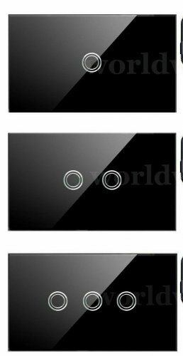 2 Gang Light Switch w/ Glass Touch Panel SET OF -3-