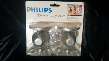 Philips Speaker Brackets, Pair, Silver.