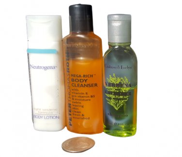 Hotel Style Toiletry 1x Shampoo 1x Body Lotion 1x Body Cleanser Travel Size