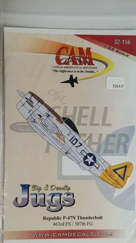 1/32 P-47N THUNDERBOLT 463rd FS / 507th FG CAM DECALS 32-152 OOP
