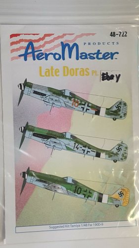 1/48 FW-190D-9 LATE DORAS Part 4 Decals AEROMASTER 48-722 TOP DECALS OOP