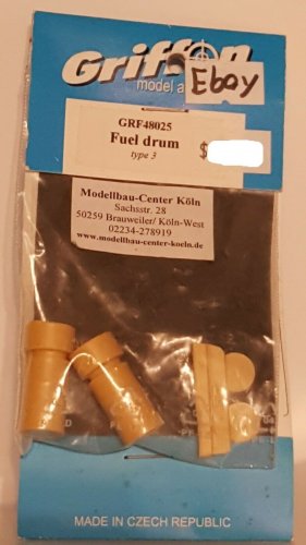 1/48 German Luftwaffe Airfield Fuel Drums Set of -2- by Griffon Models Czech Rep