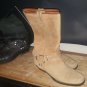 TAN Harness Motorcycle Boots Biker Boots Genuine Leather