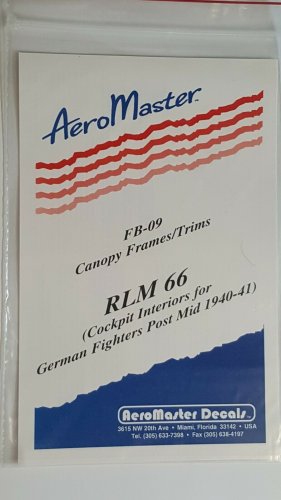 ALL SCALES RLM 66 Canopy Frames / Trims / Interior Decals AEROMASTER FB-09 OOP