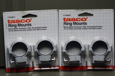 Tasco Ring Mounts 30mm Matte Aluminum Fits Standard Bases 781MFC Scope Mount