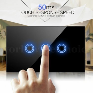 3 Gang Light Switch w/ Glass Touch Panel SET OF -3-