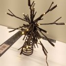 Rustic LED Starburst Christmas Tree Topper Brown Branch Twig Lighted 8"