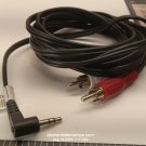 3.5mm Right Angle to 2 RCA Audio Stereo Y-Splitter Cable 6ft Black 3.5mm Right Angle to 2 RCA Audio Stereo Y-Splitter Cable 6ft Black
