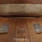 Vintage Brown Leather Briefcase Satchel 2-Pocket Messenger Bag Textured Leather