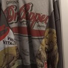 Dr Pepper Sweatshirt 2XL Gray Cotton Blend Crewneck Graphic Logo Lion Pullover