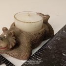 Resin Brown Bear Tea Light Candle Holder Figurine 3.5" Mini Lounging Bear Resin Brown Bear Tea Light Candle Holder Figurine 3.5" Mini Lounging Bear