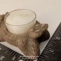 Resin Brown Bear Tea Light Candle Holder Figurine 3.5" Mini Lounging Bear