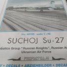 1/48 scale Ukraine vs Russian Suchoj Su-27 Model Decals 1 sheet for both 1/48 scale Ukraine vs Russian Suchoj Su-27 Model Decals 1 sheet for both