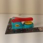 Vintage Crayola Pottery Wheel Manual Clay Tool Teal Red Yellow Plastic Toy