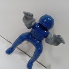 Blue Helmeted Mini Action Figure Toy Gray Gloves Articulated Plastic Robot Blue Helmeted Mini Action Figure Toy Gray Gloves Articulated Plastic Robot
