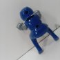 Blue Helmeted Mini Action Figure Toy Gray Gloves Articulated Plastic Robot