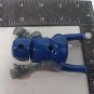 Blue Helmeted Mini Action Figure Toy Gray Gloves Articulated Plastic Robot