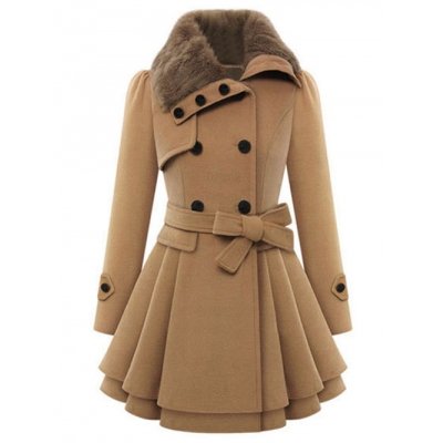 Double Breasted Turn Down Collar Coat