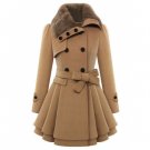 Double Breasted Turn Down Collar Coat