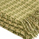 Pure Wool Throw Blanket with fringe 55x79” in houndstooth design, Medium Weight  by Yaroslav Mill