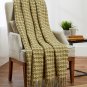 Pure Wool Throw Blanket with fringe 55x79â in houndstooth design, Medium Weight by Yaroslav Mill
