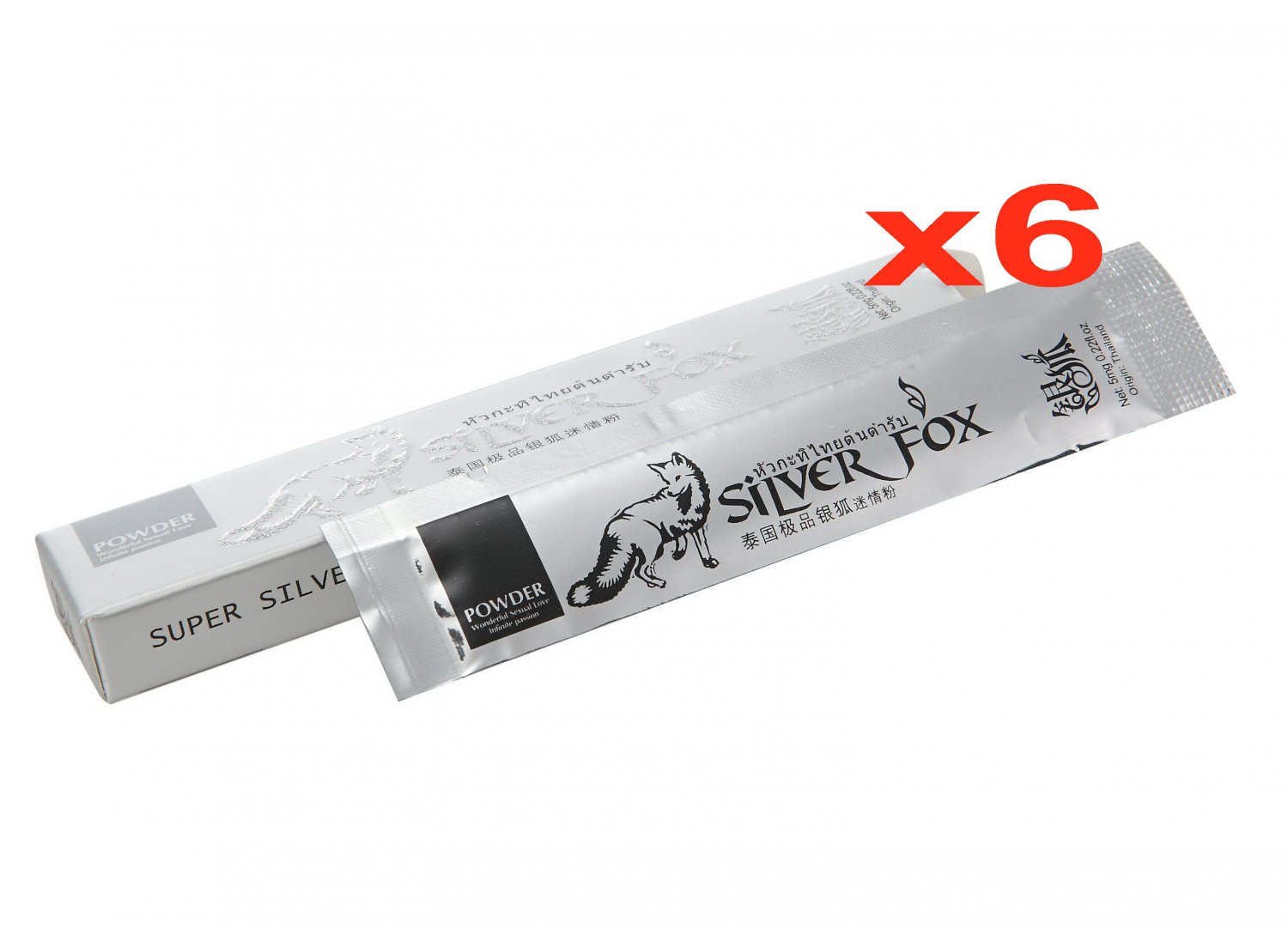 Silver Fox Spanish Fly Sex Drops Female Sex Aphrodisiac - 5mg x 6 Sachets