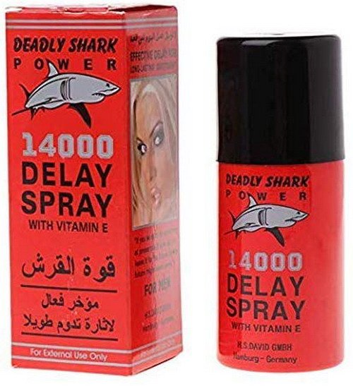 Red Deadly Shark Power 14000 Delay Spray for Men - Strong Men Delay Spray Prolong Ejaculation