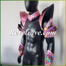 Burning Man Holographic Rave Festival Laser Pink Dragon Scale Armor Costume Wear Outfits